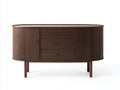 Sideboard-Holz-165×50×84 cm-Dunkelbraun-geschwungener Korpus fürs Wohnzimmer
