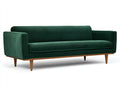 Sofa aus Cordstoff 220×88×80 cm Dunkelgrün-Nussbraun für Wohnzimmer – geradliniges Mid-Century Design