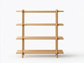 Bücherregal-Holz-108×31×145 cm-Hellbraun-offene Rundstabkonstruktion fürs Arbeitszimmer