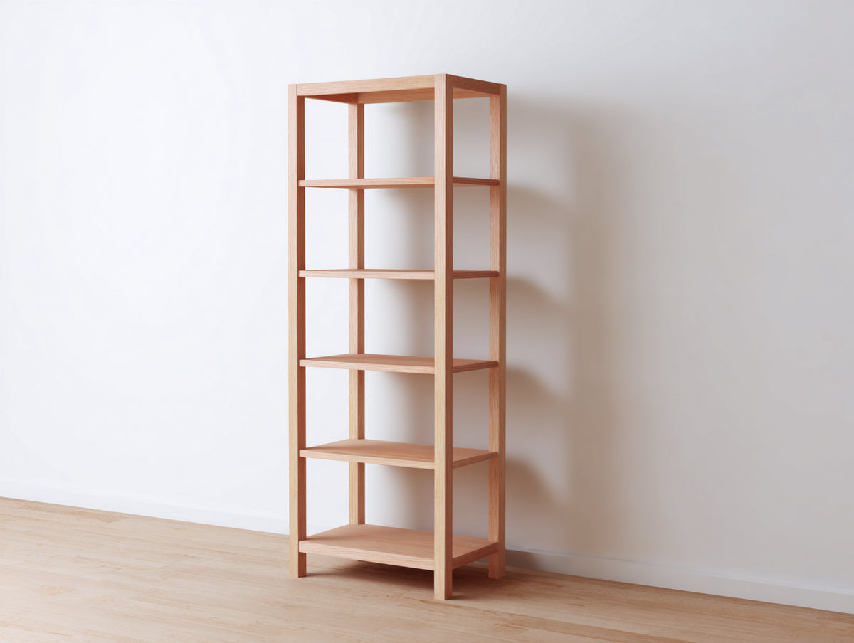 Bücherregal-Holz-72×32×181 cm-Natur-offenes Standregal fürs Arbeitszimmer
