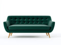 Sofa-Stoff-Holz-210×86×82 cm-Dunkelgrün-durchgehendes Sitzpolster fürs Wohnzimmer