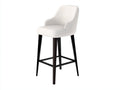 Barhocker-Strukturstoff-Metall-56×55×106 cm-Cremeweiß/Schwarz-hohe Sitzschale für die Hausbar