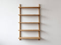 Bücherregal aus Holz 90×24×170 cm – Naturbraun – wandmontiert mit 5 offenen Ablagen fürs Arbeitszimmer
