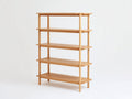 Bücherregal-Holz-112×34×158 cm-Natur-offenes Standregal fürs Arbeitszimmer