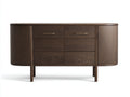 Sideboard aus Holz 170×50×84 cm Dunkelbraun für Wohnzimmer – 2 Türen und 6 Schubladen