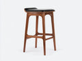 Barhocker-Holz-Polster-45×42×75 cm-Braun/Schwarz-Mid-Century Design für die Hausbar