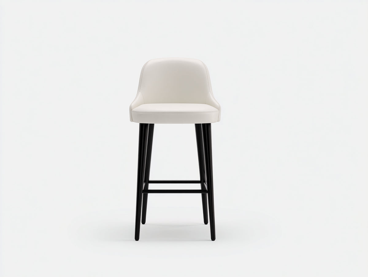 Barhocker Kunstleder 49 × 51 × 99 cm – weiß/schwarz – mit Armlehnen für Hausbar