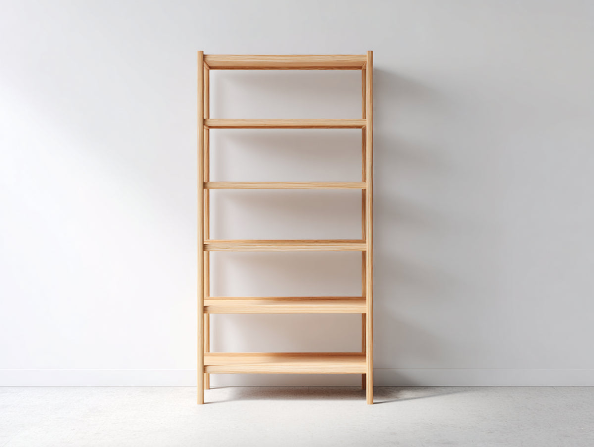 Bücherregal aus Holz 78×32×180 cm Naturholz für Arbeitszimmer – offenes Hochregal