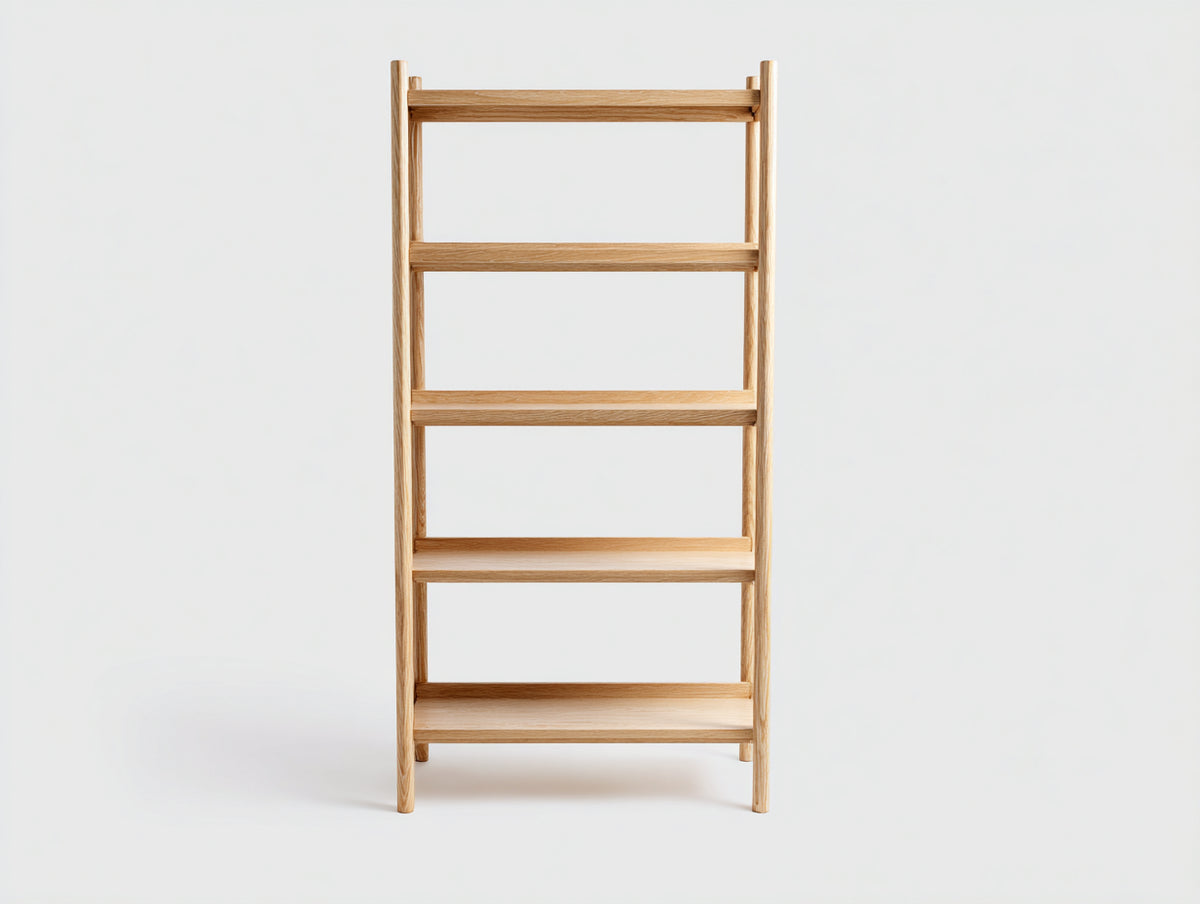 Bücherregal-Holz-72×34×178 cm-Eiche natur-fünf innenliegende Ablageböden