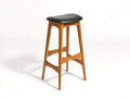 Barhocker-Holz-42×42×78 cm-Natur/Schwarz-gepolsterter Sitz für die Hausbar