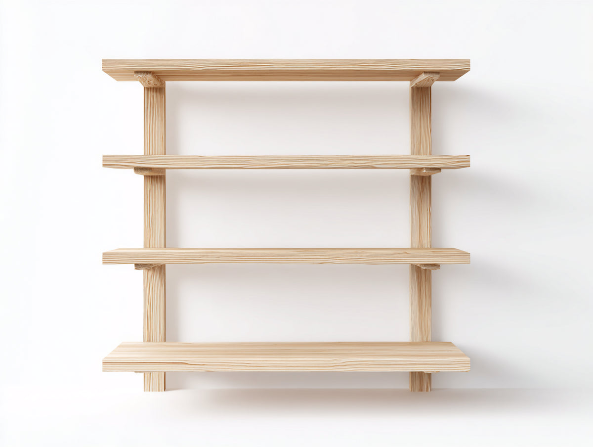 Bücherregal-Holz-120×32×150 cm-Natur-offenes Design fürs Arbeitszimmer