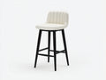 Barhocker Kunstleder 46 × 50 × 97 cm – weiß/schwarz – für Hausbar mit Ziersteppung