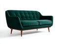 Sofa-Stoff-Holz-198×88×86 cm-Dunkelgrün-geknöpfte Rückenlehne fürs Wohnzimmer